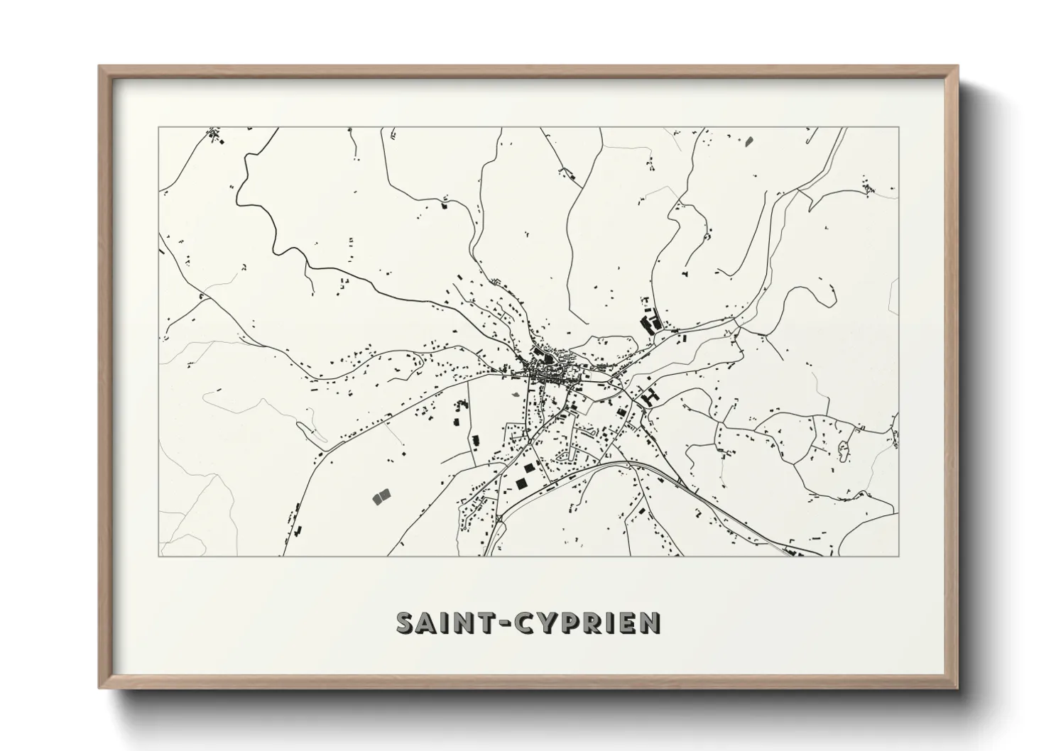 Une affiche de carte sur Saint-Cyprien