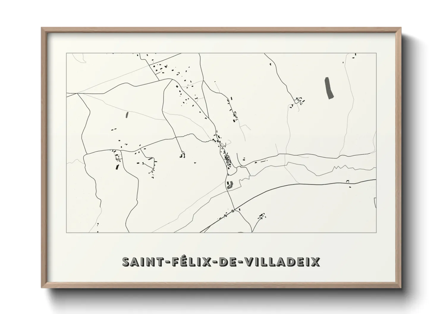Une affiche de carte sur Saint-Félix-de-Villadeix