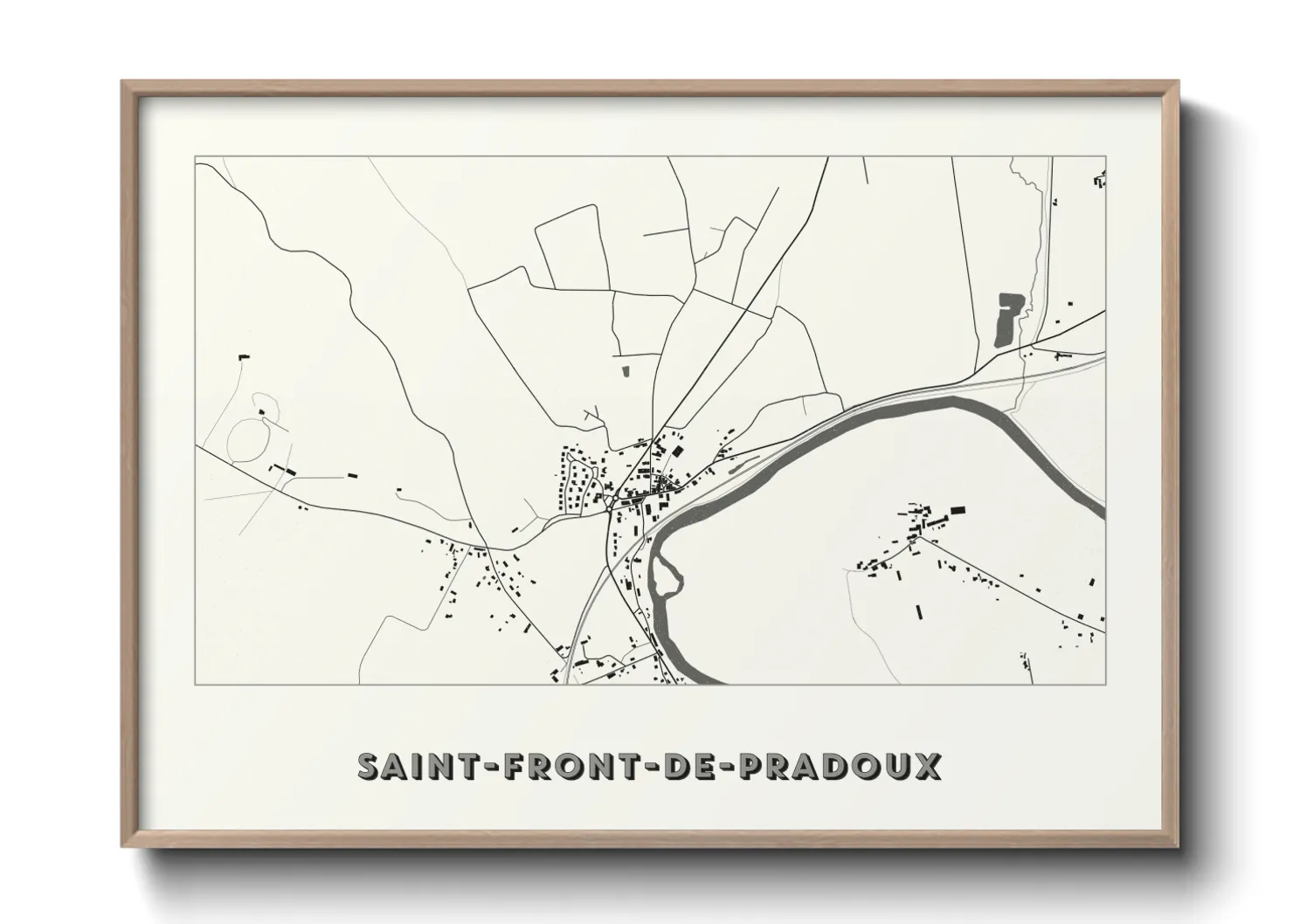 Une affiche de carte sur Saint-Front-de-Pradoux