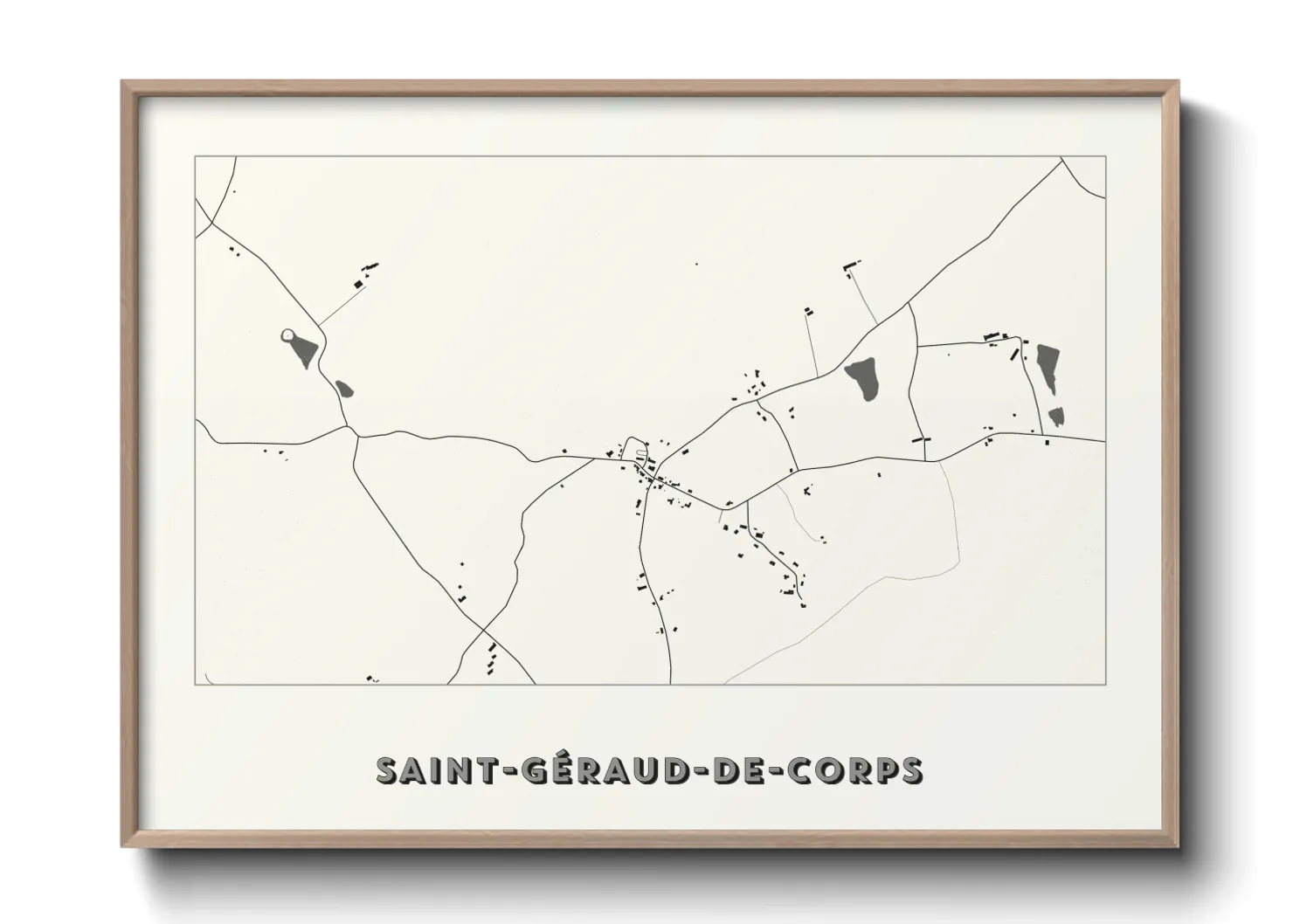 Une affiche de carte sur Saint-Géraud-de-Corps