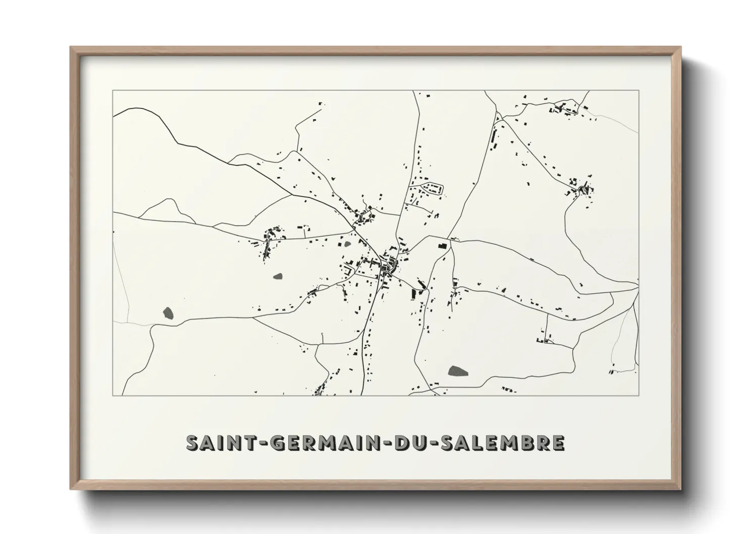 Une affiche de carte sur Saint-Germain-du-Salembre
