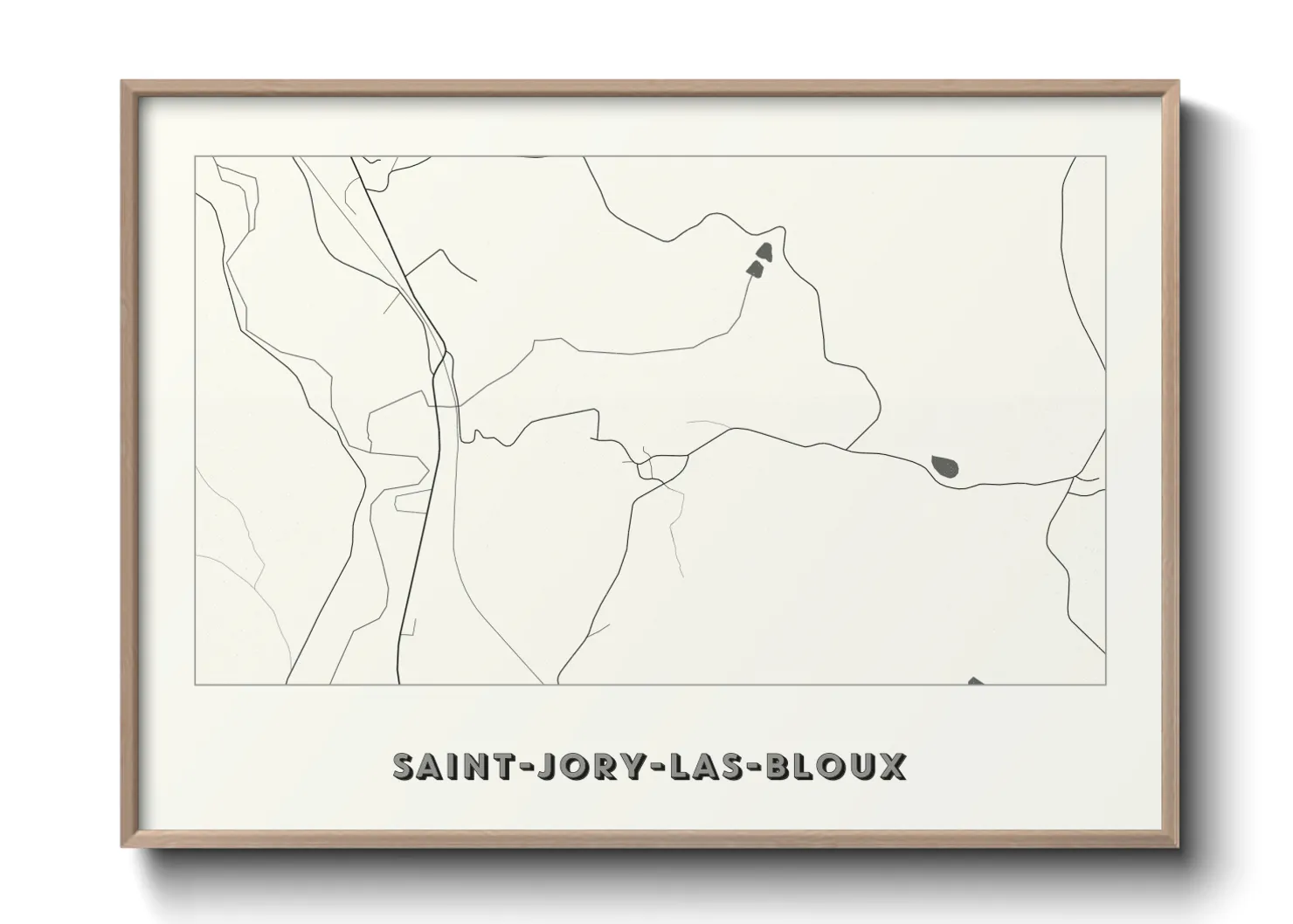 Une affiche de carte sur Saint-Jory-las-Bloux