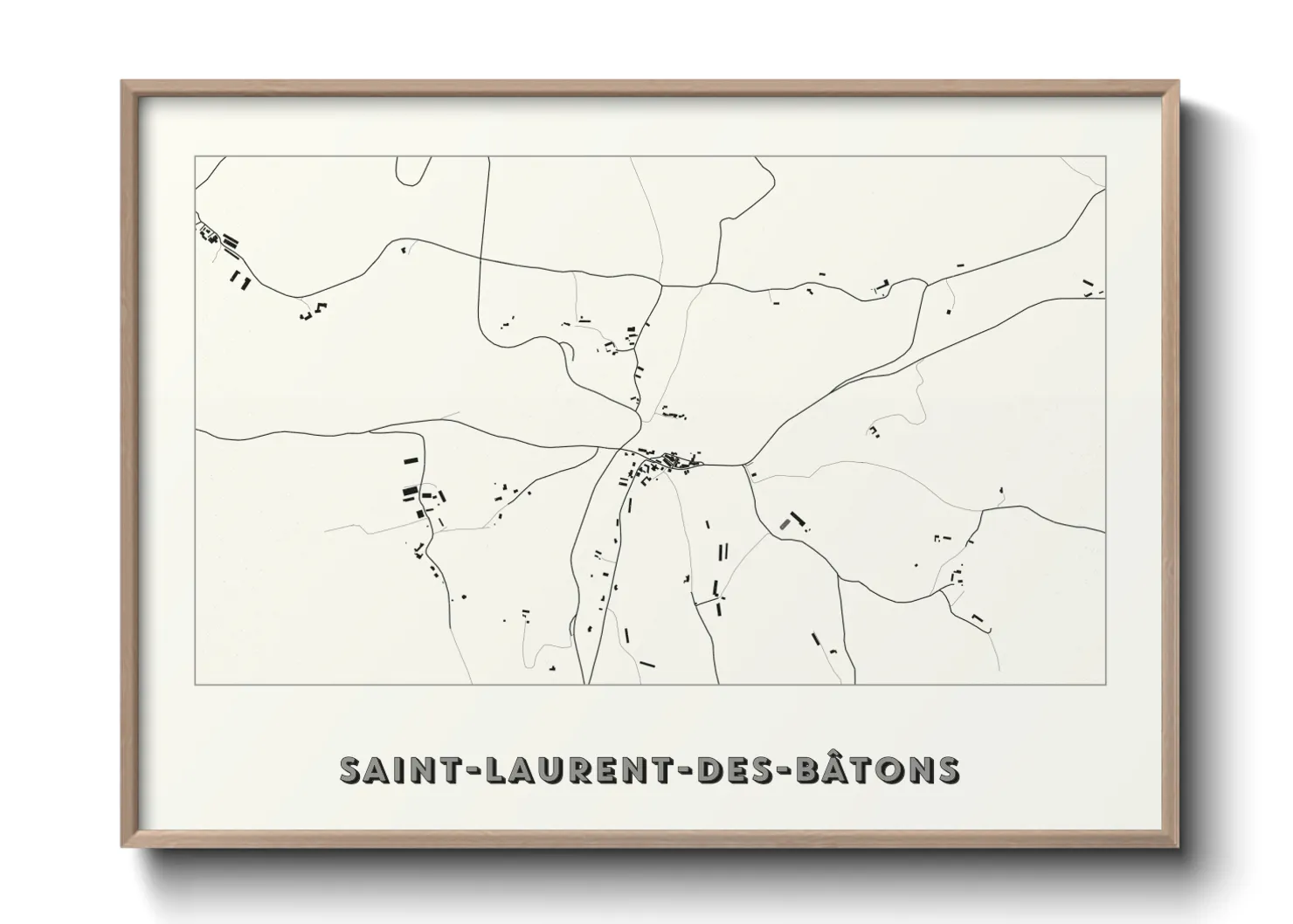 Une affiche de carte sur Saint-Laurent-des-Bâtons