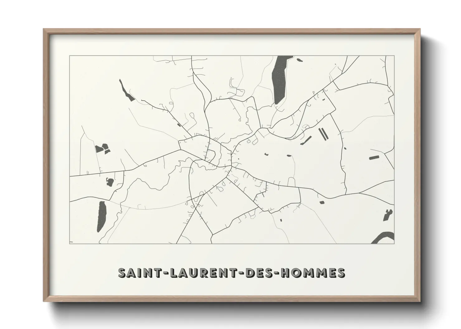 Une affiche de carte sur Saint-Laurent-des-Hommes