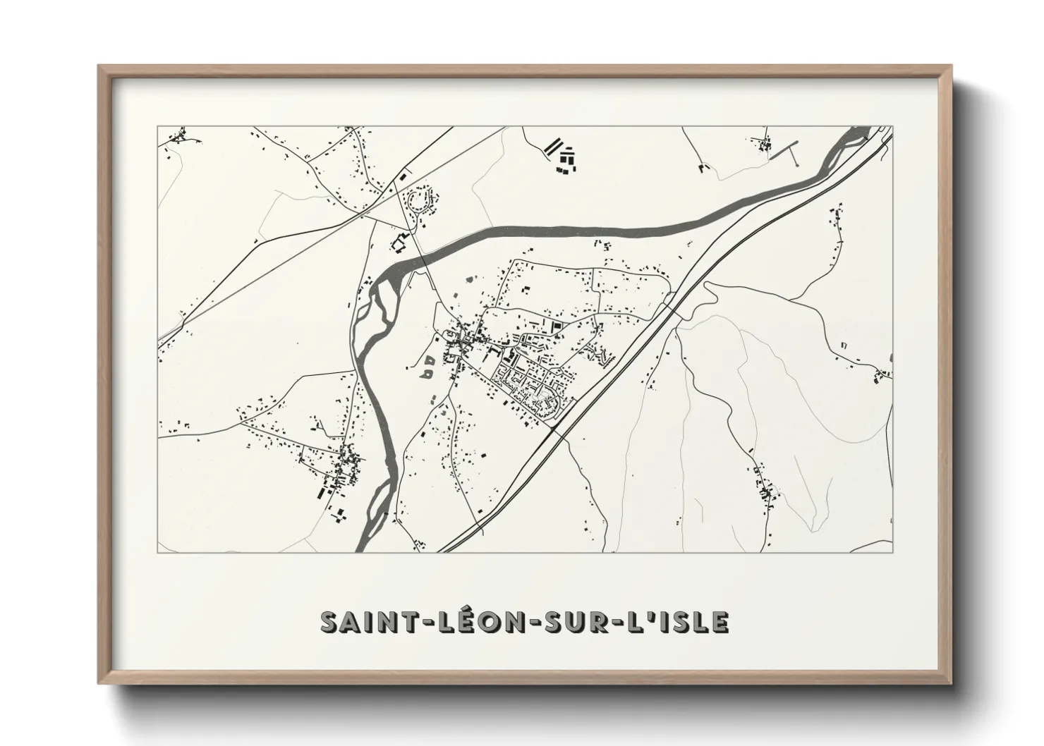 Une affiche de carte sur Saint-Léon-sur-l'Isle