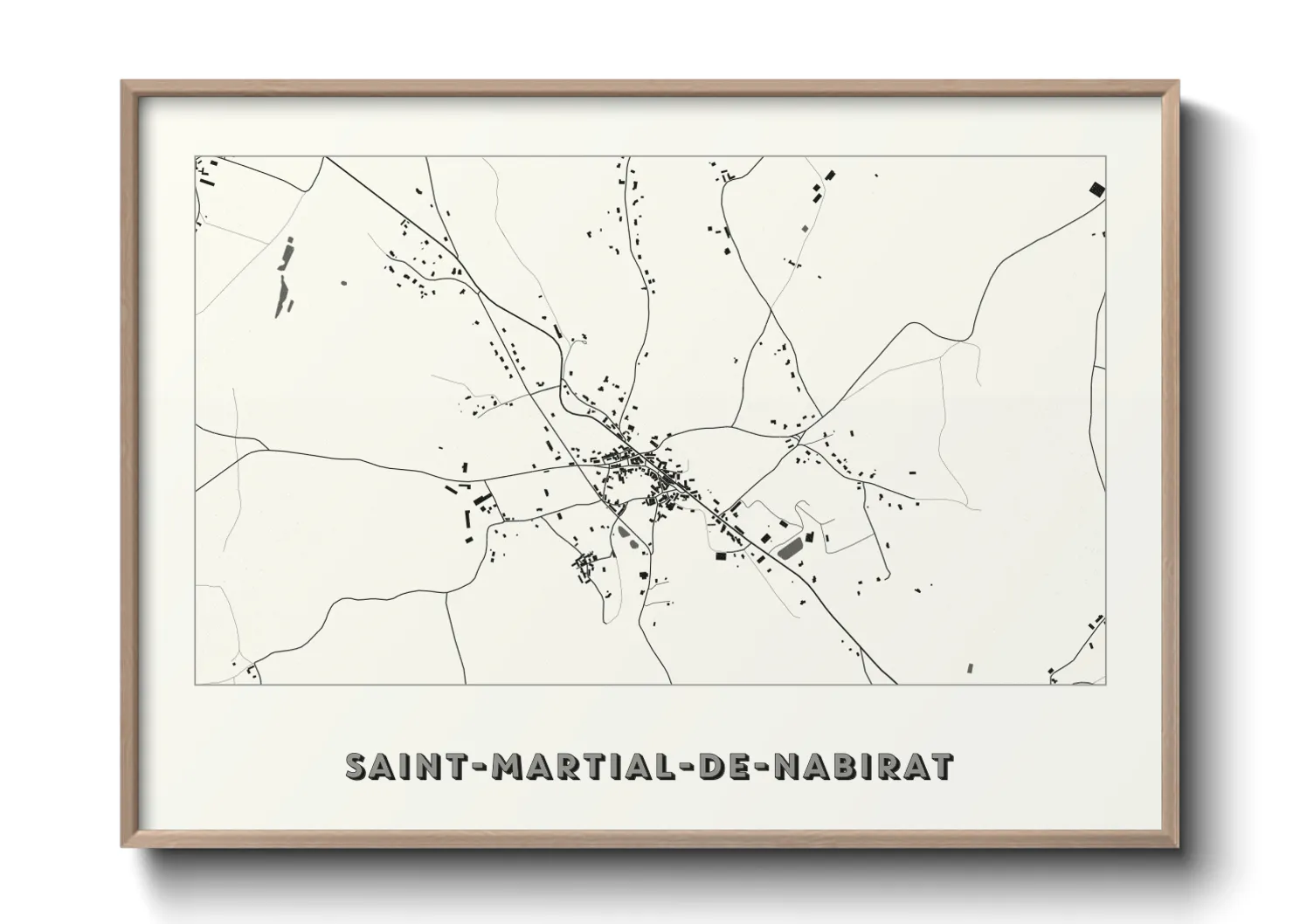 Une affiche de carte sur Saint-Martial-de-Nabirat