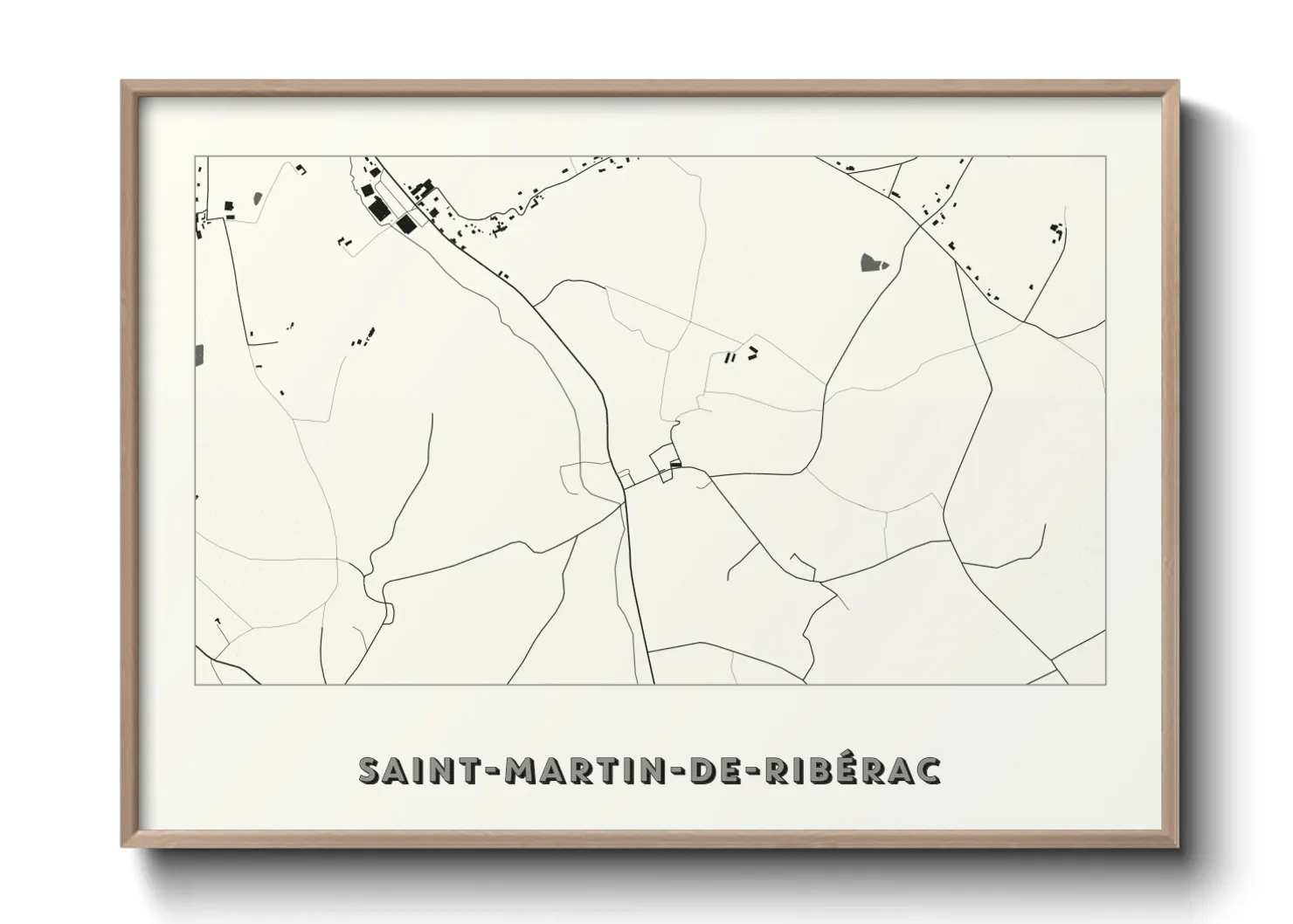 Une affiche de carte sur Saint-Martin-de-Ribérac