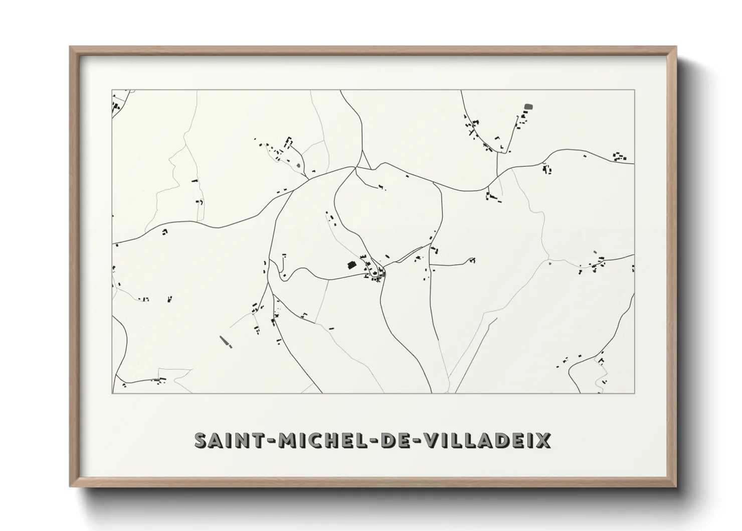 Une affiche de carte sur Saint-Michel-de-Villadeix
