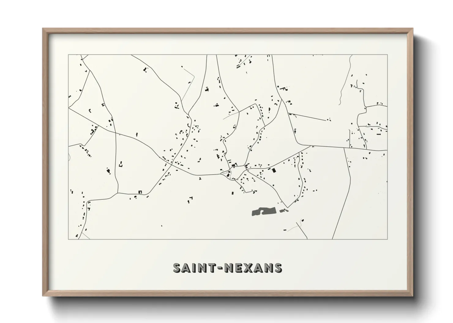 Une affiche de carte sur Saint-Nexans