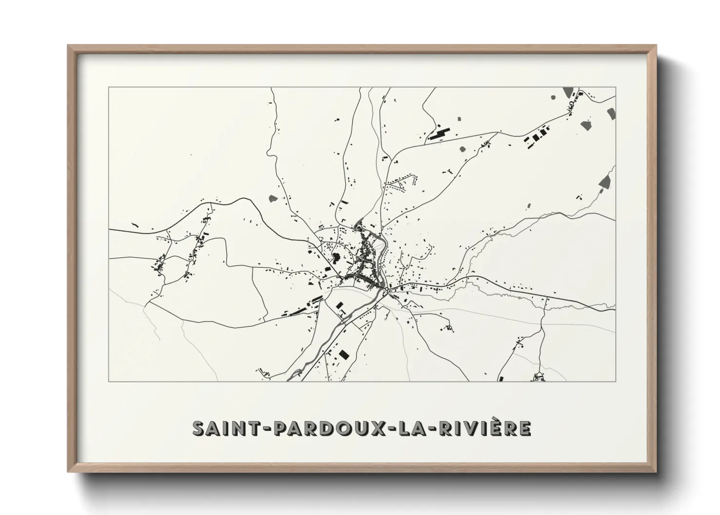 Une affiche de carte sur Saint-Pardoux-la-Rivière