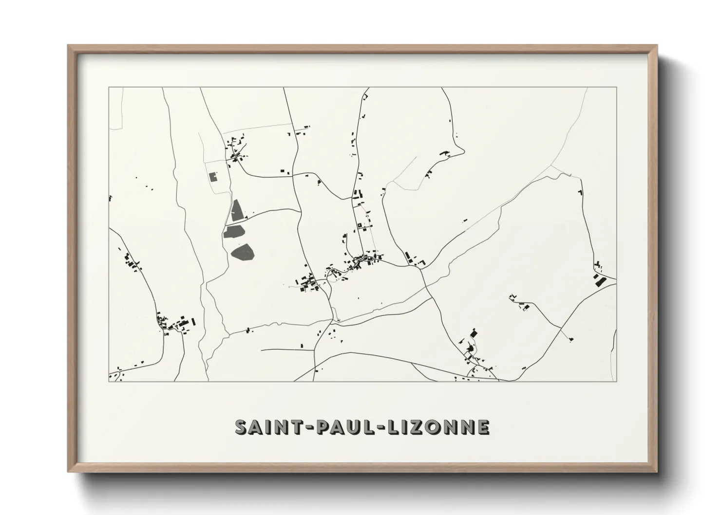 Une affiche de carte sur Saint-Paul-Lizonne