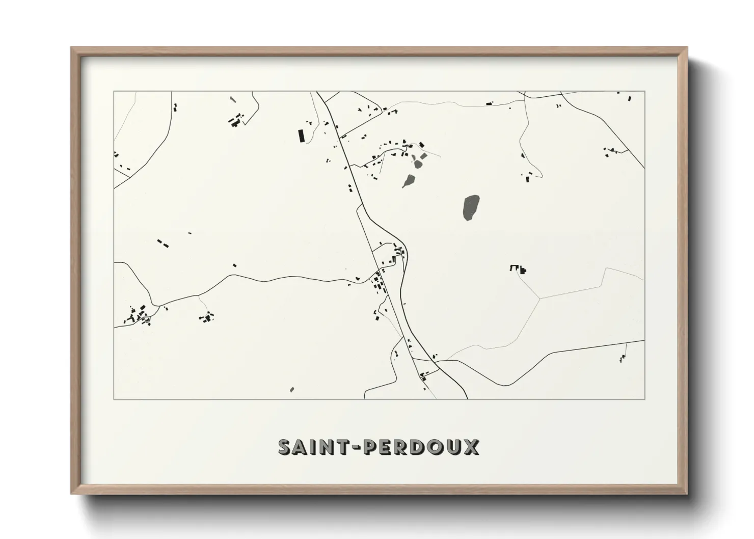 Une affiche de carte sur Saint-Perdoux
