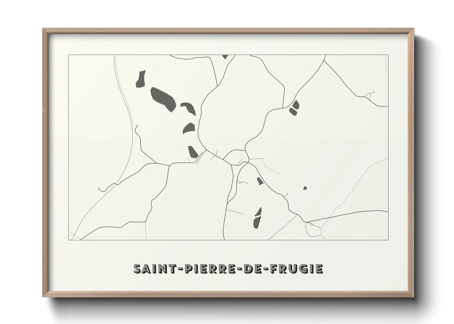 Une affiche de carte sur Saint-Pierre-de-Frugie