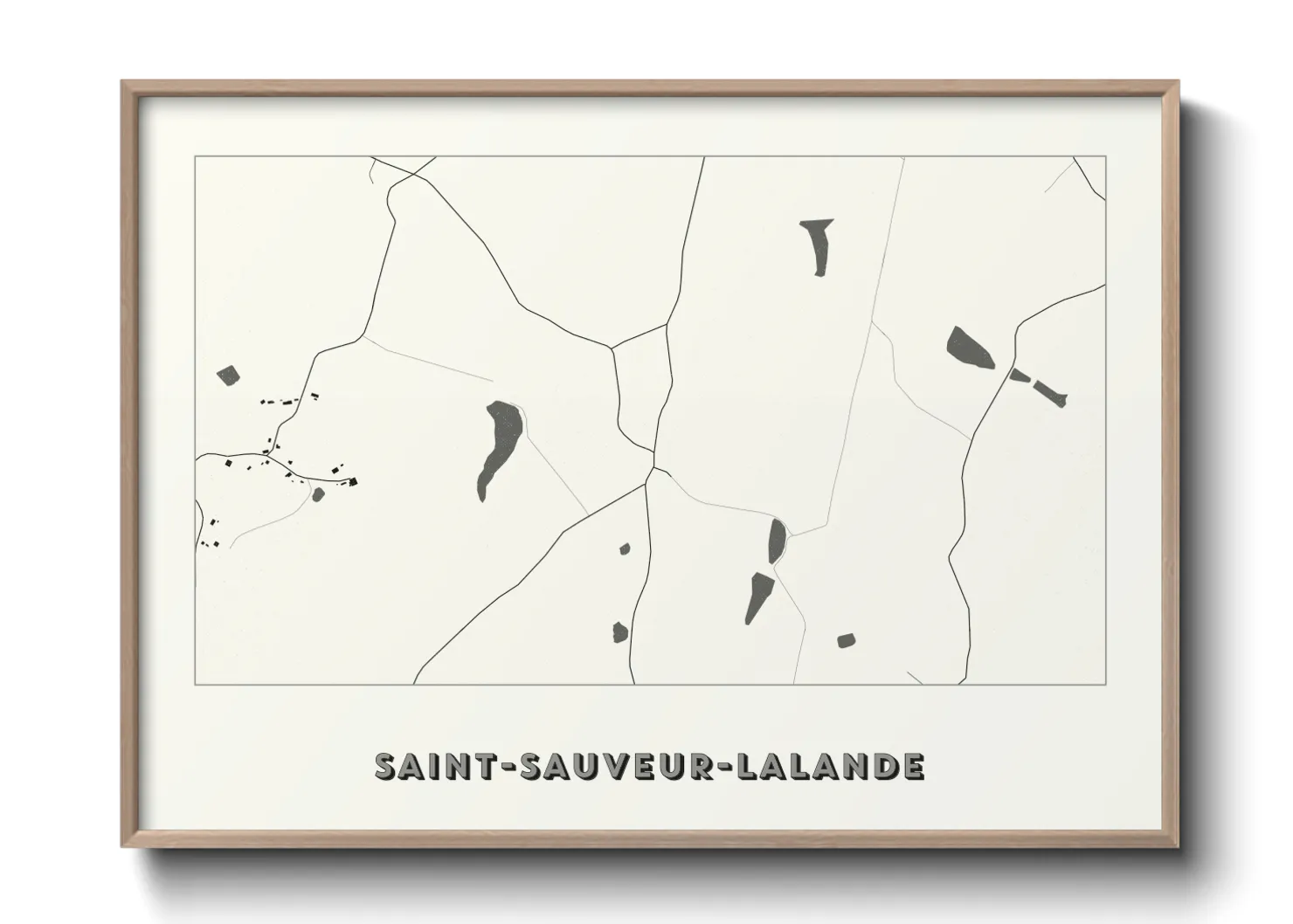 Une affiche de carte sur Saint-Sauveur-Lalande