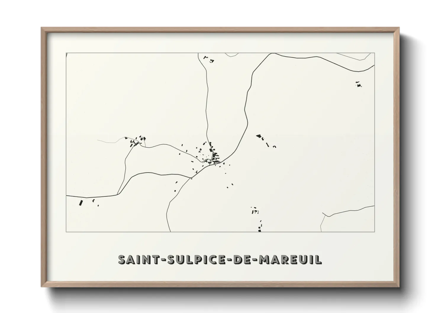Une affiche de carte sur Saint-Sulpice-de-Mareuil