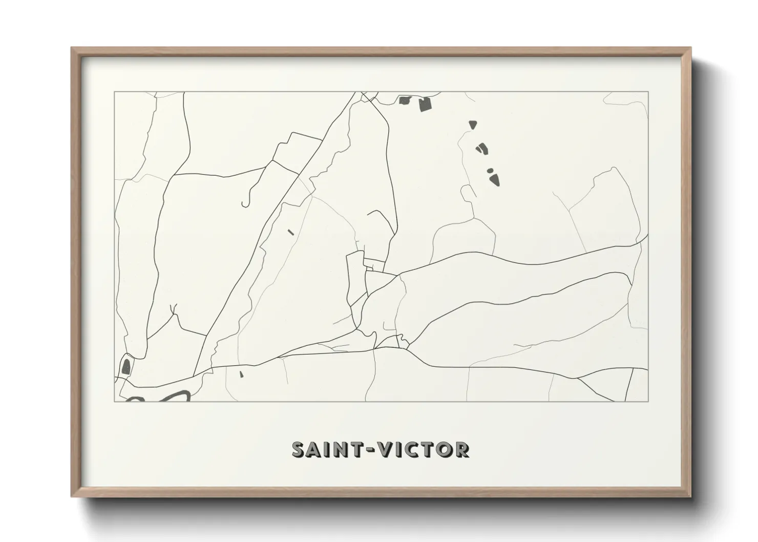 Une affiche de carte sur Saint-Victor