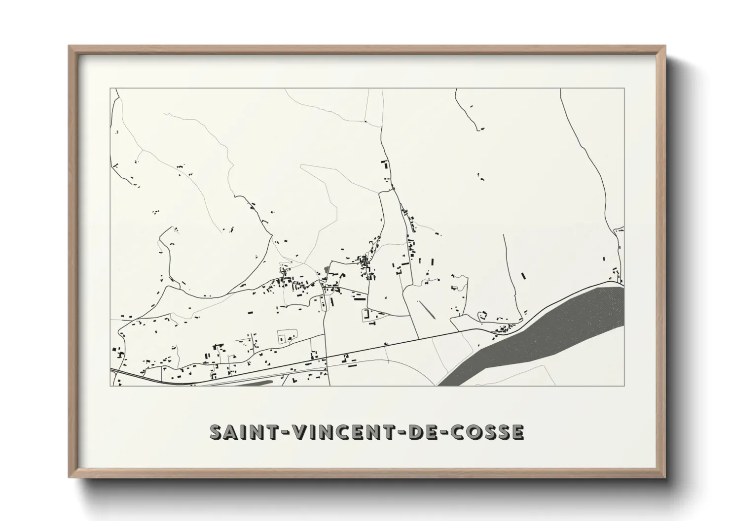 Une affiche de carte sur Saint-Vincent-de-Cosse