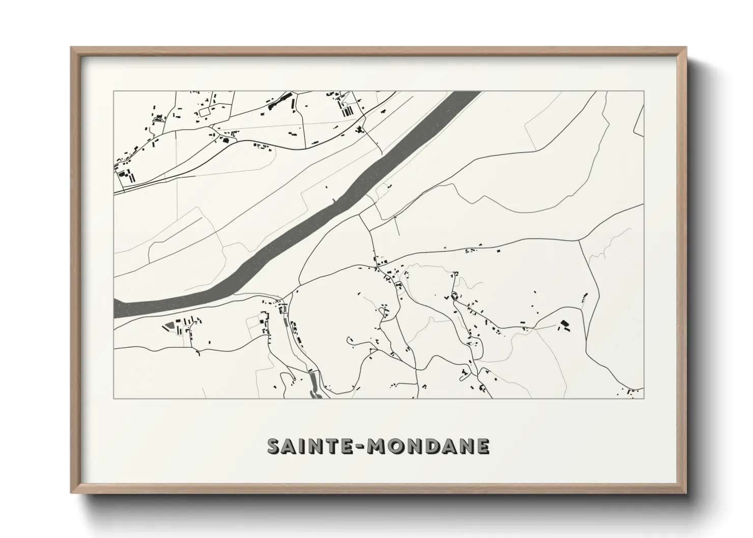 Une affiche de carte sur Sainte-Mondane