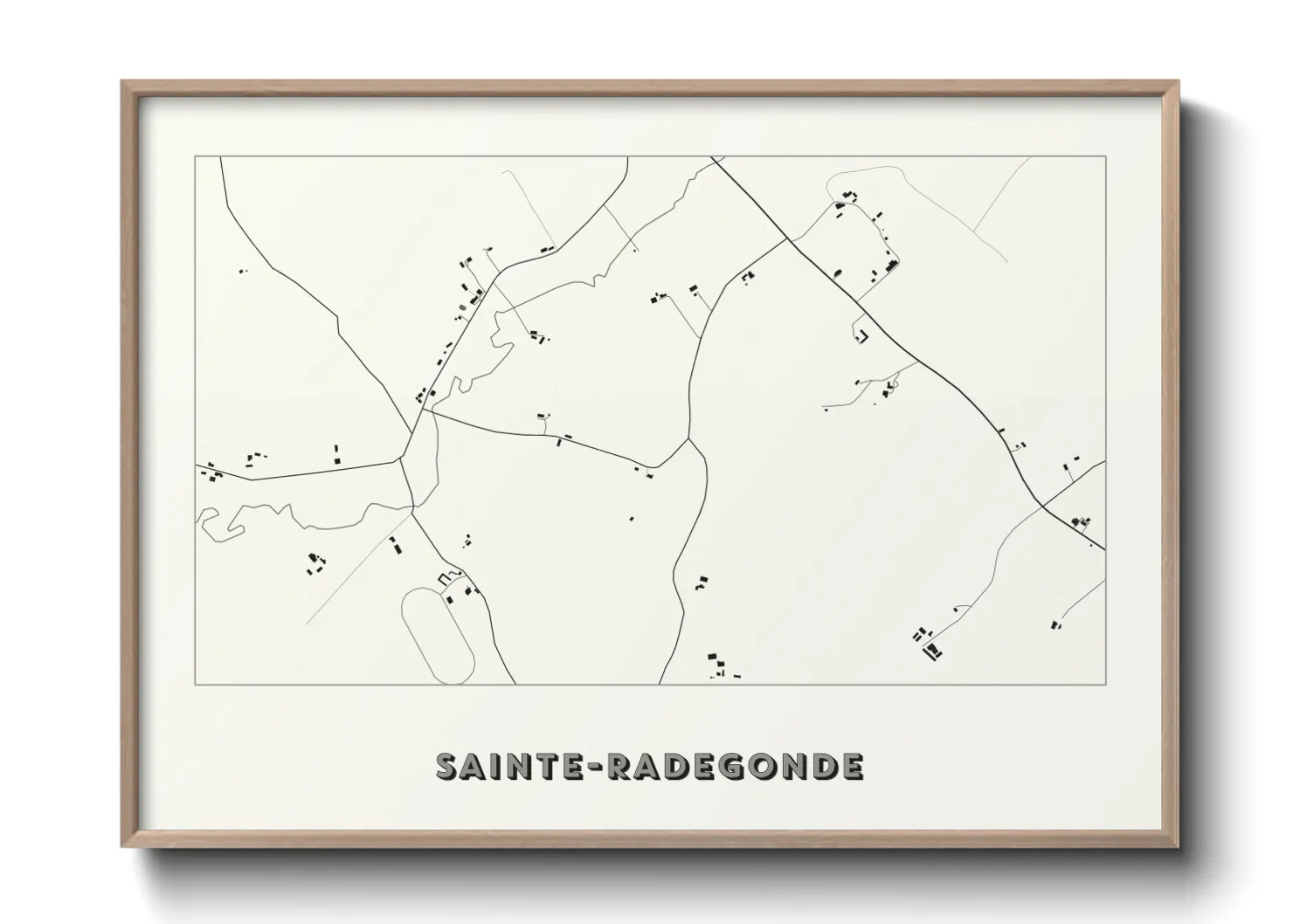 Une affiche de carte sur Sainte-Radegonde