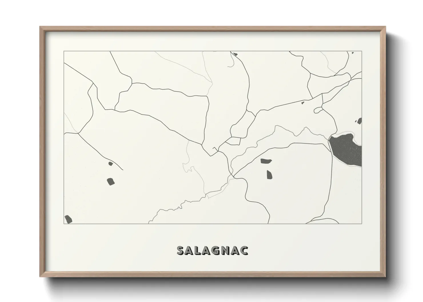 Une affiche de carte sur Salagnac