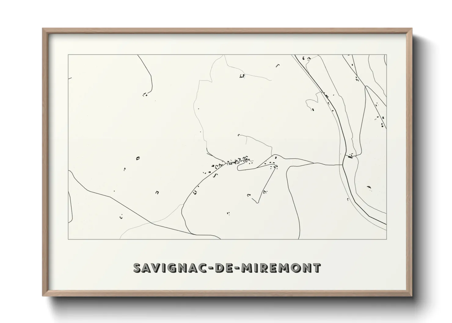 Une affiche de carte sur Savignac-de-Miremont