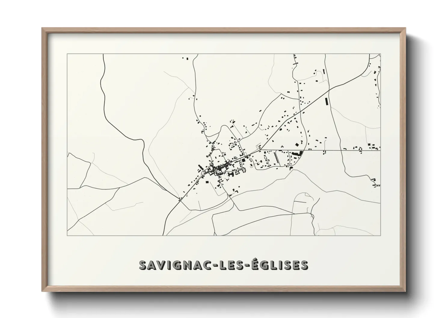 Une affiche de carte sur Savignac-les-Églises