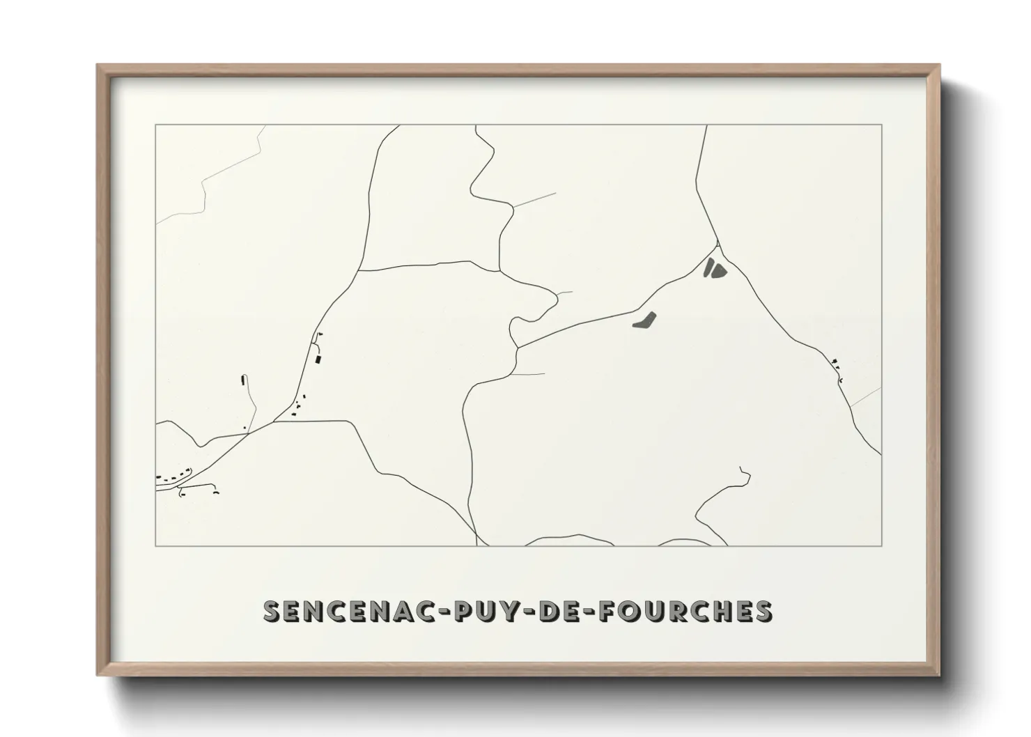 Une affiche de carte sur Sencenac-Puy-de-Fourches