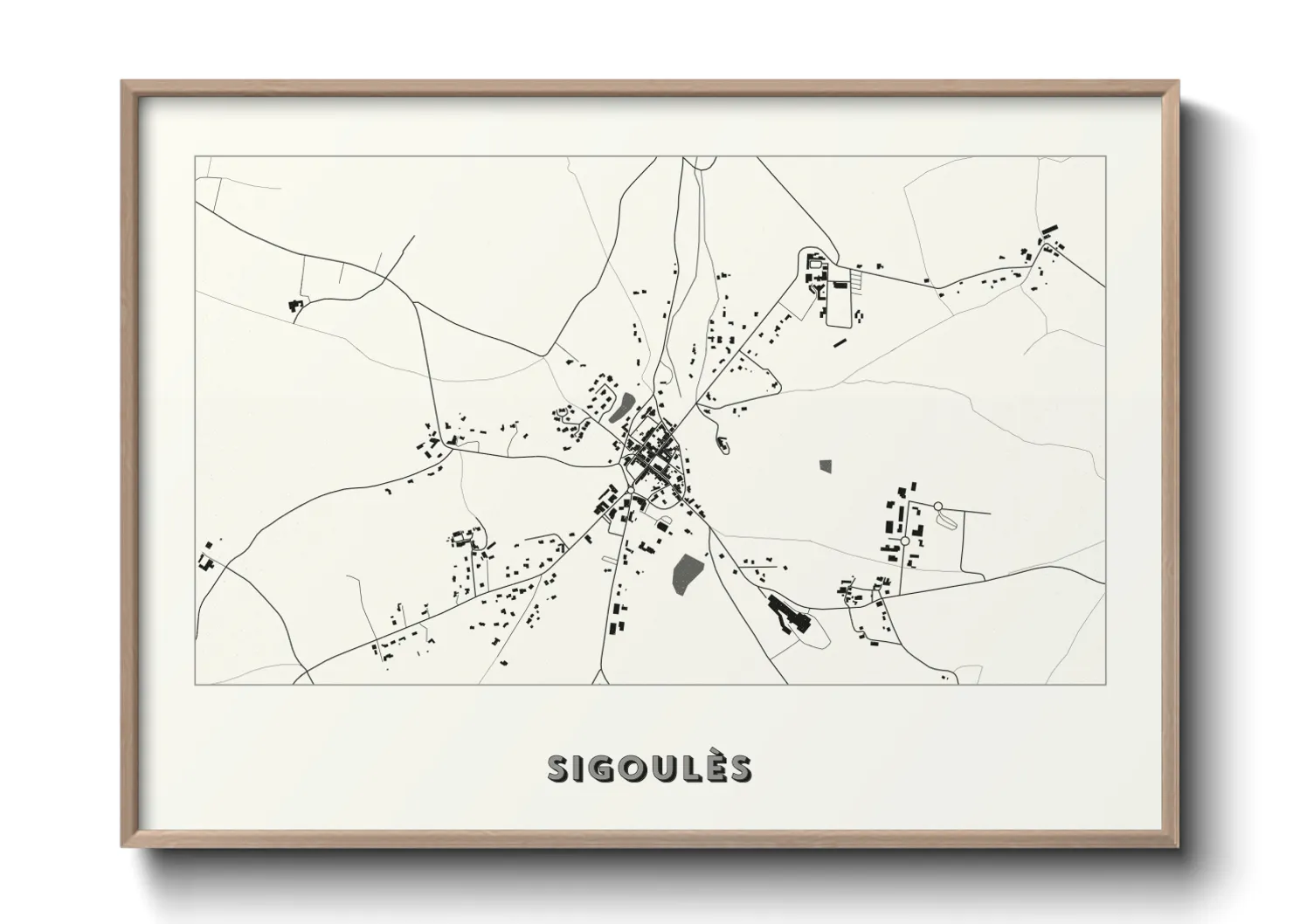 Une affiche de carte sur Sigoulès