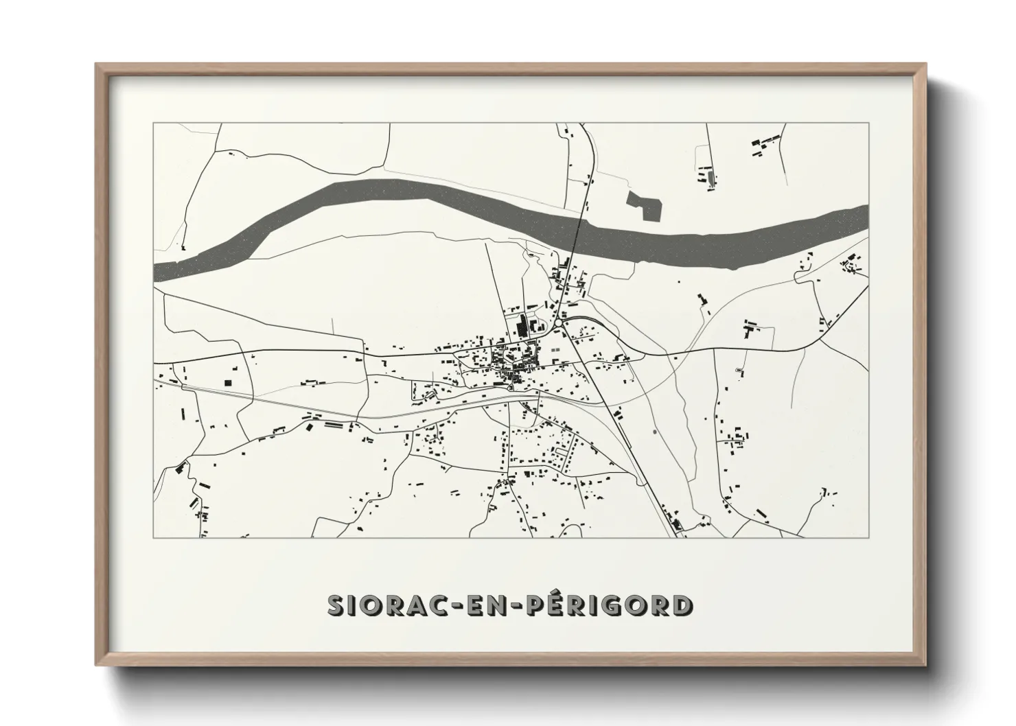 Une affiche de carte sur Siorac-en-Périgord