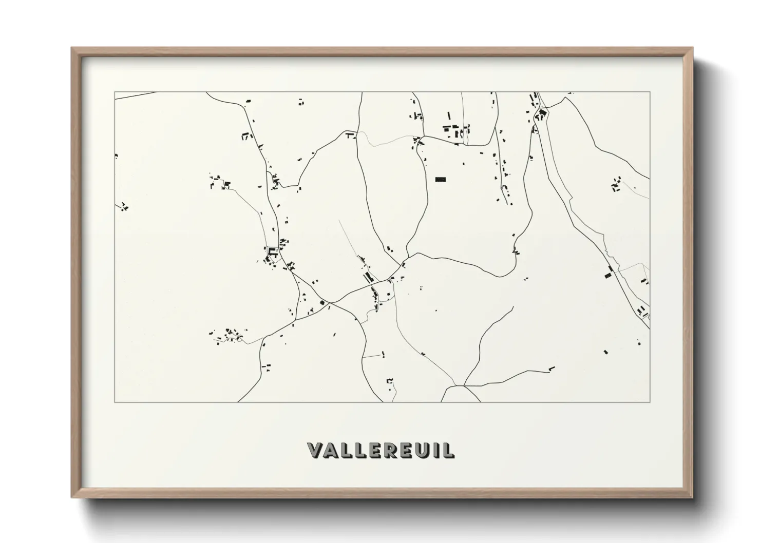 Une affiche de carte sur Vallereuil