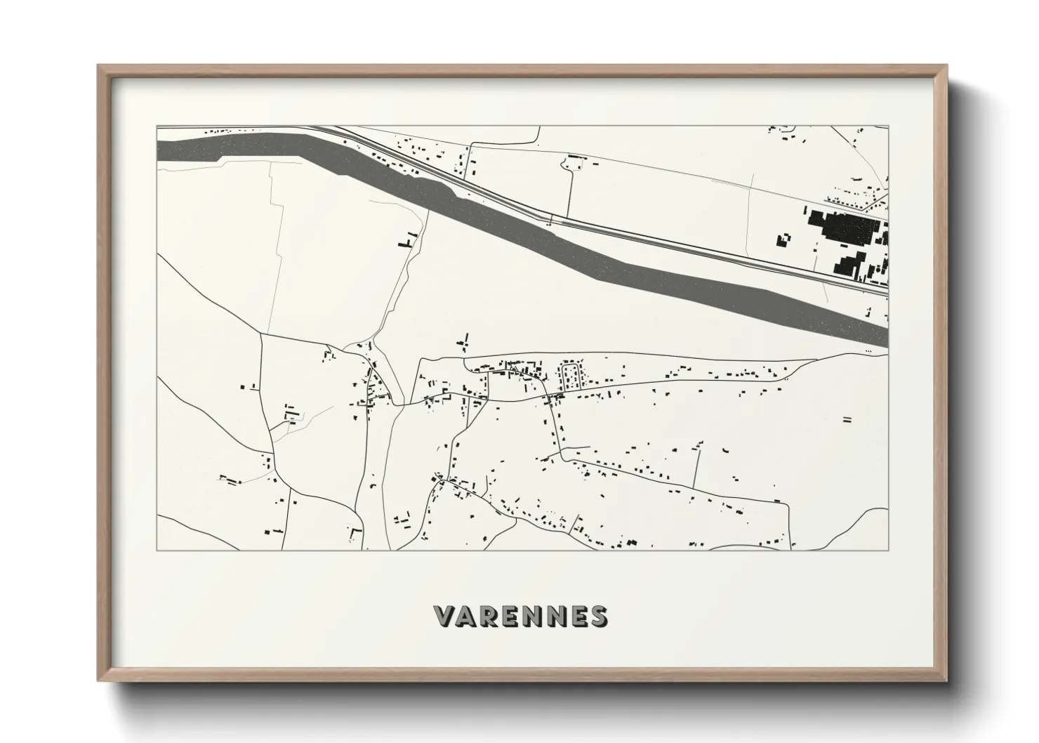 Une affiche de carte sur Varennes