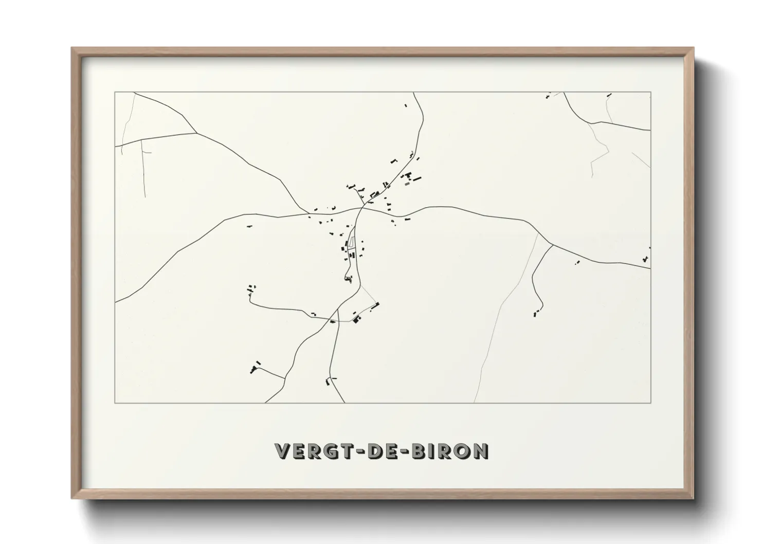 Une affiche de carte sur Vergt-de-Biron