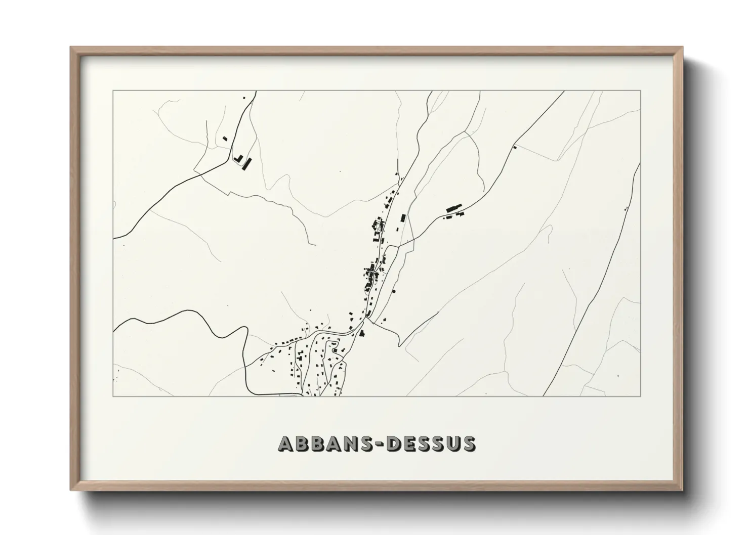 Une affiche de carte sur Abbans-Dessus