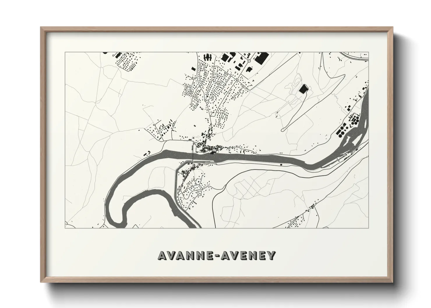Une affiche de carte sur Avanne-Aveney