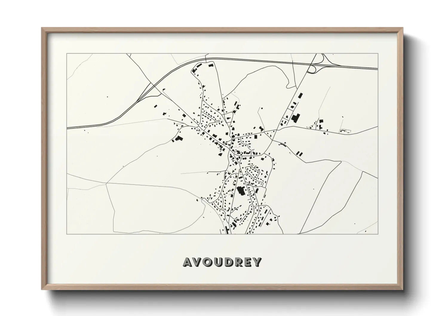 Une affiche de carte sur Avoudrey