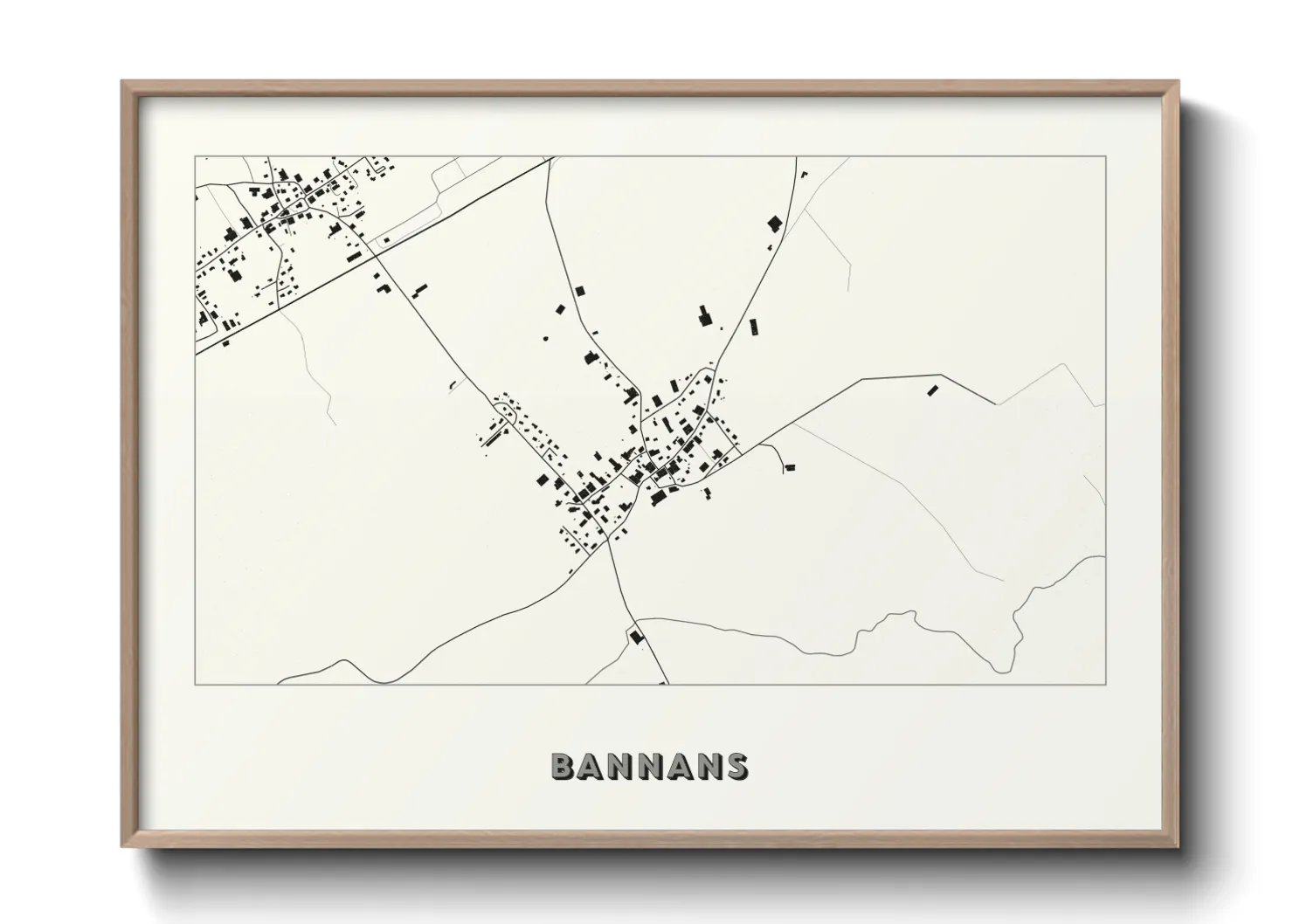 Une affiche de carte sur Bannans