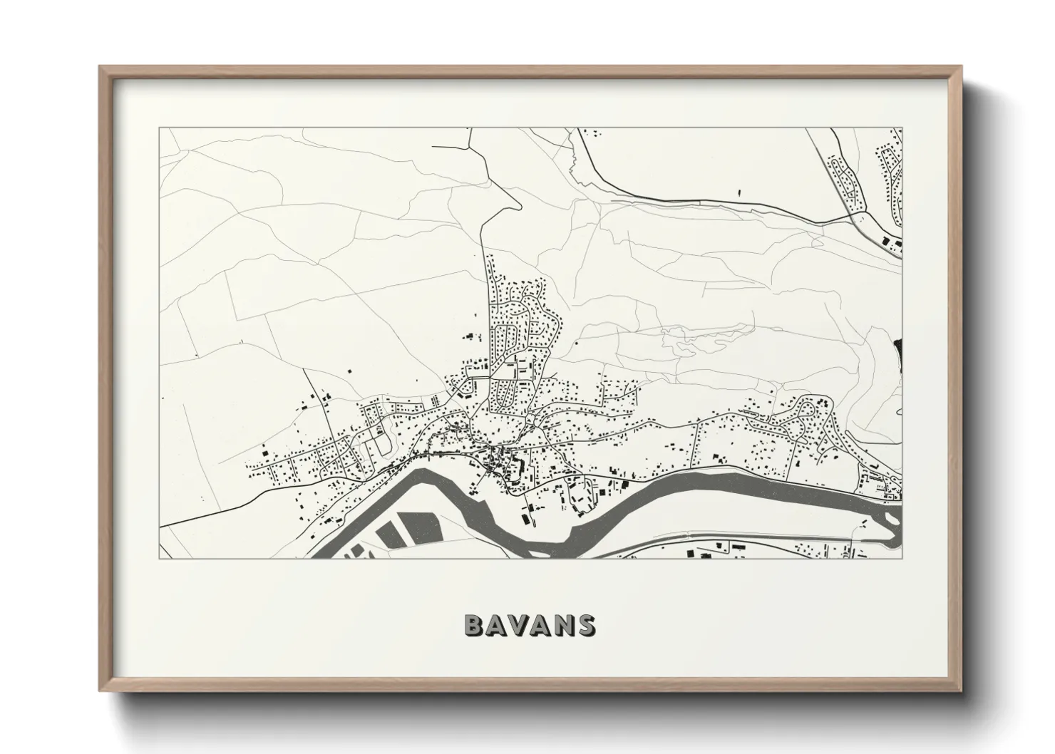 Une affiche de carte sur Bavans