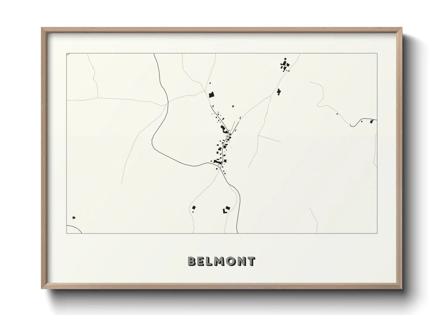 Une affiche de carte sur Belmont