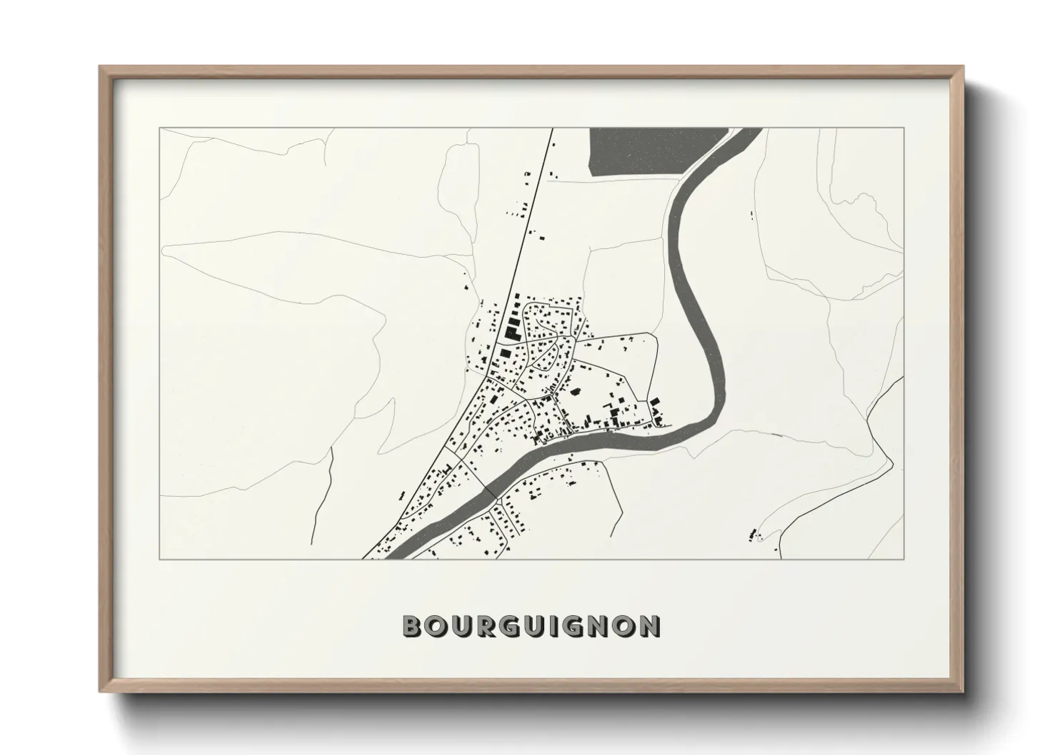 Une affiche de carte sur Bourguignon