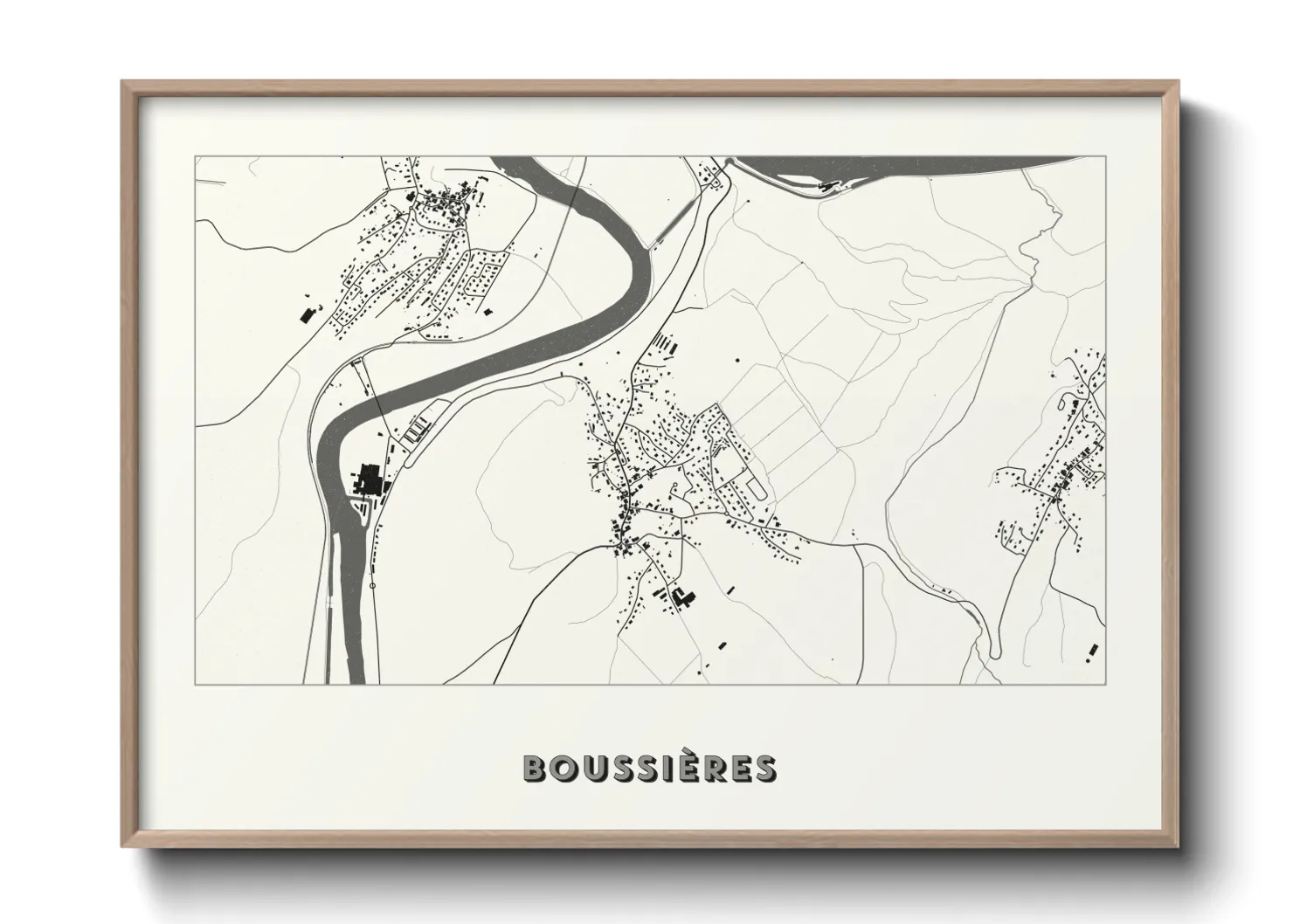 Une affiche de carte sur Boussières