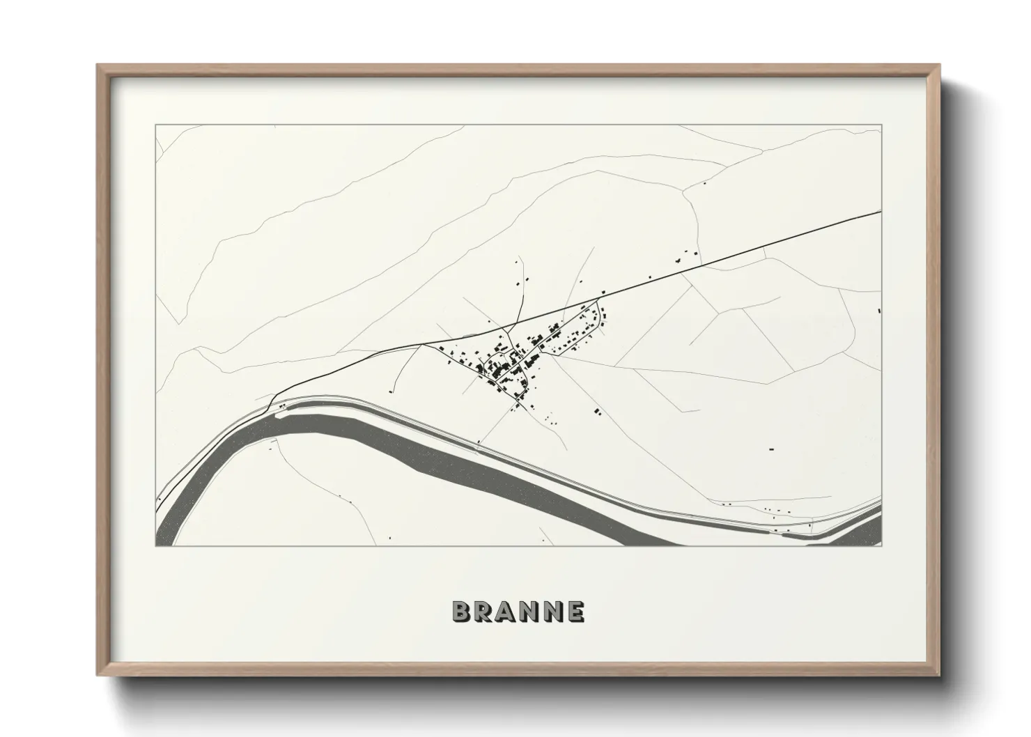 Une affiche de carte sur Branne