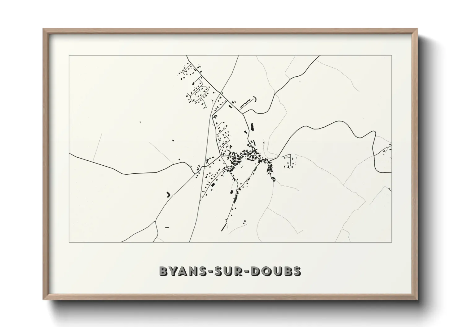Une affiche de carte sur Byans-sur-Doubs