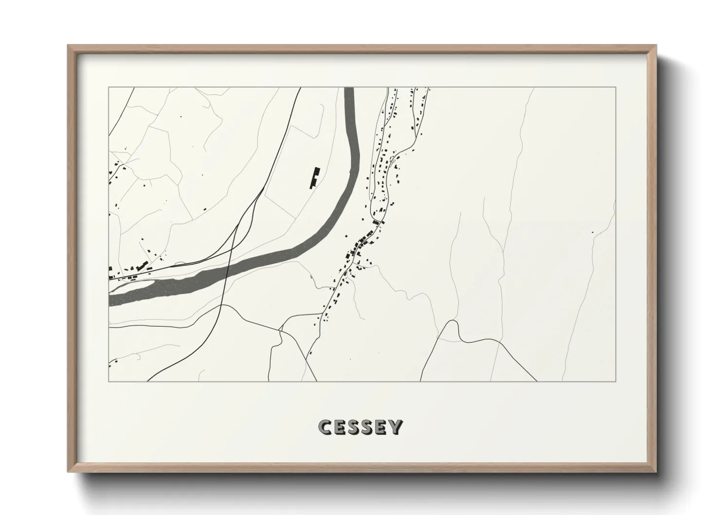 Une affiche de carte sur Cessey