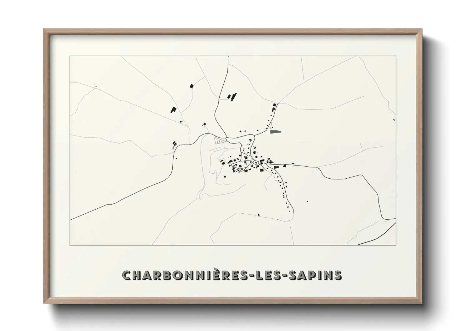 Une affiche de carte sur Charbonnières-les-Sapins