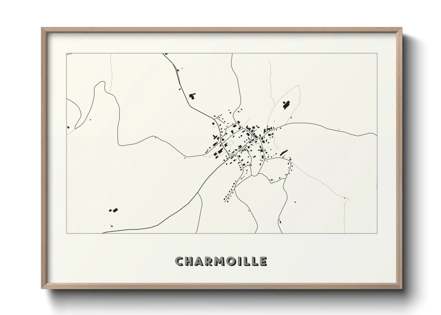 Une affiche de carte sur Charmoille