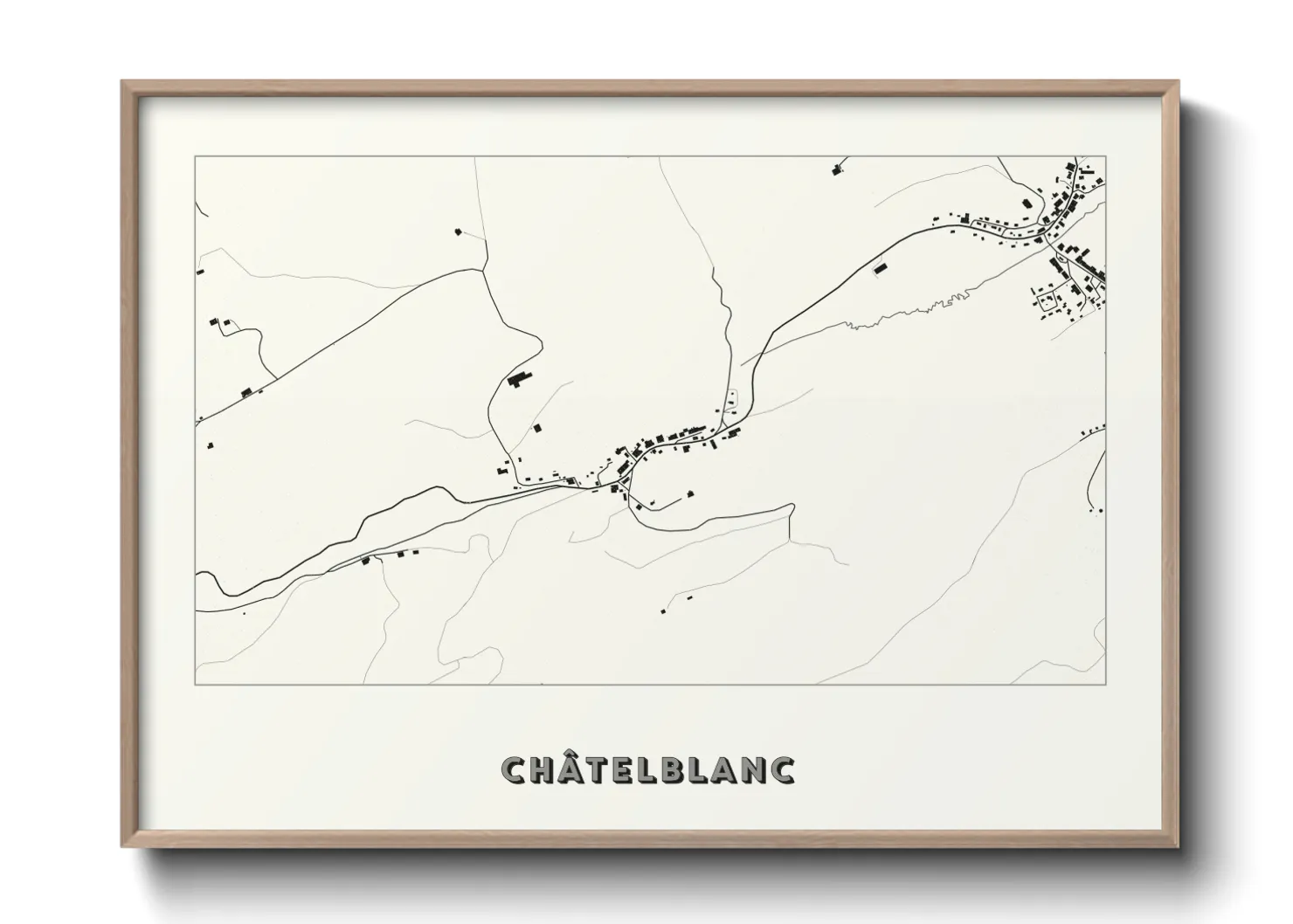 Une affiche de carte sur Châtelblanc