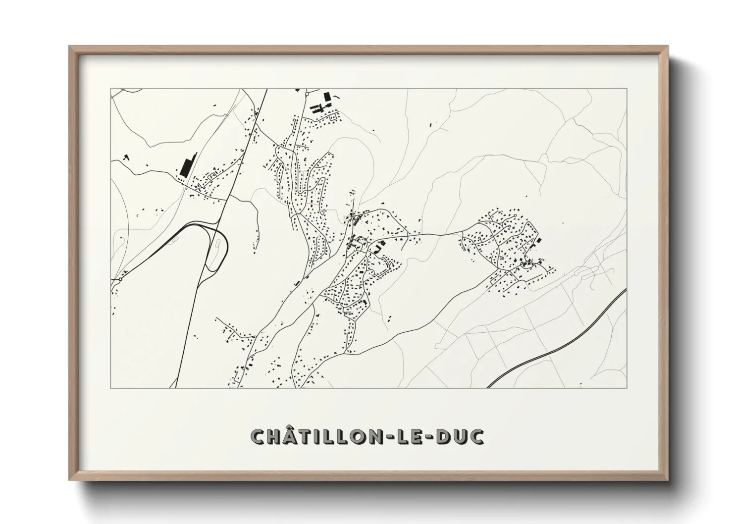 Une affiche de carte sur Châtillon-le-Duc