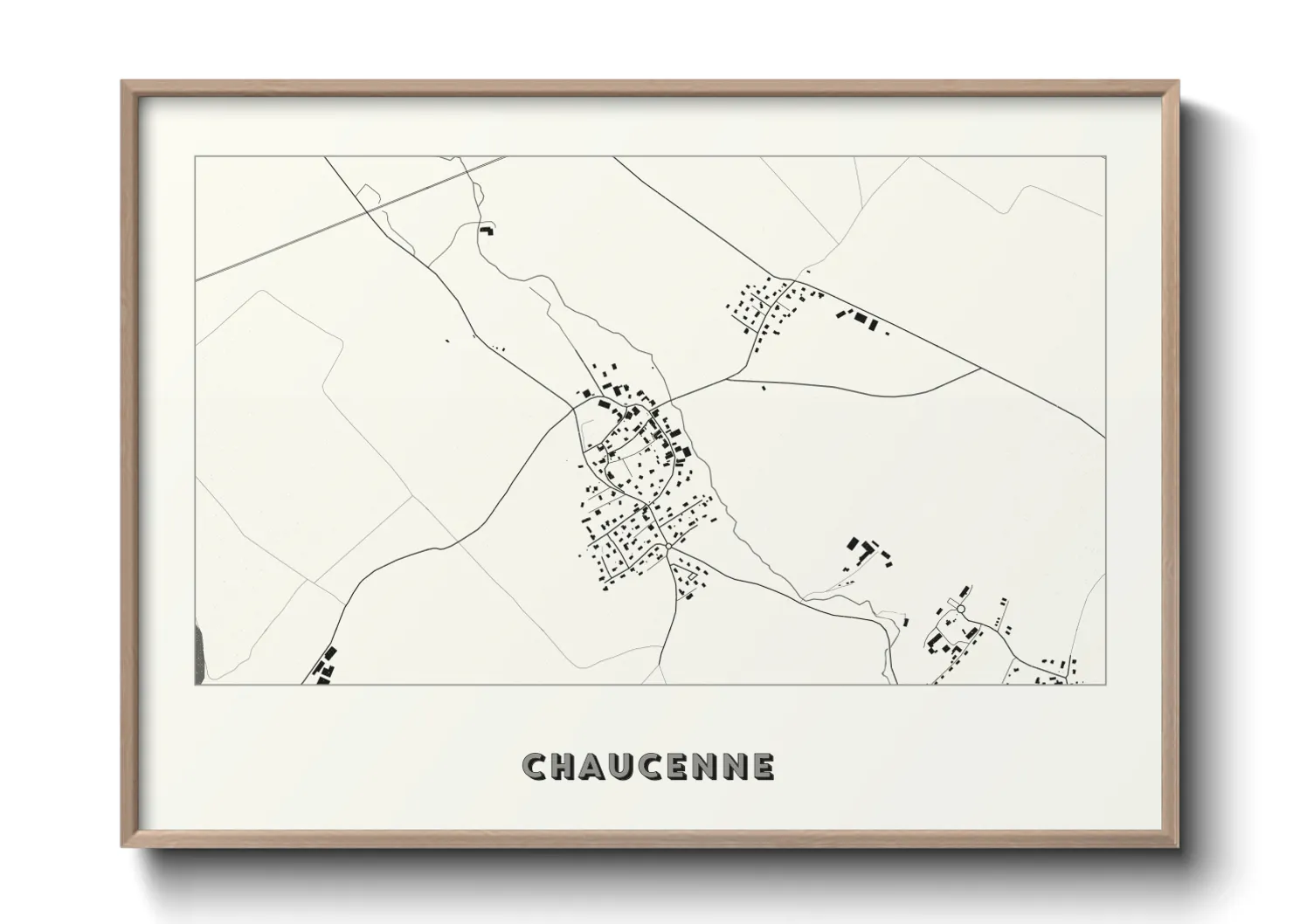 Une affiche de carte sur Chaucenne