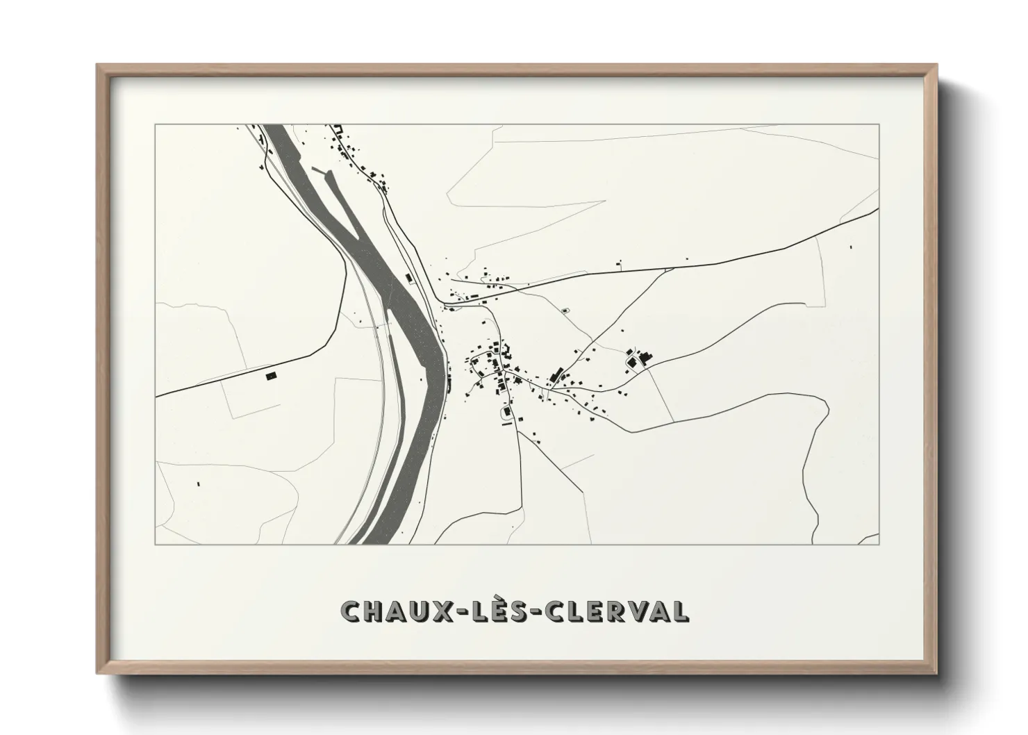 Une affiche de carte sur Chaux-lès-Clerval