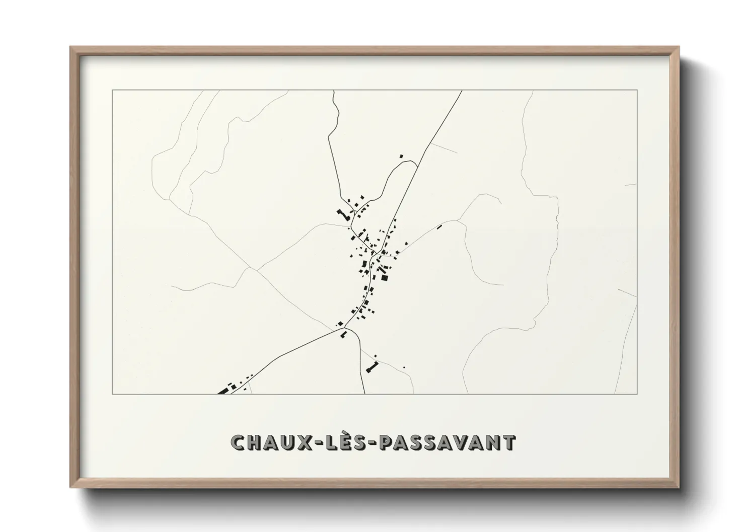 Une affiche de carte sur Chaux-lès-Passavant